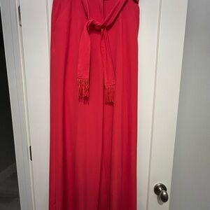 New York & Company Vibrant Red / hot pink palazzo pants size 4T 4 tall wide leg